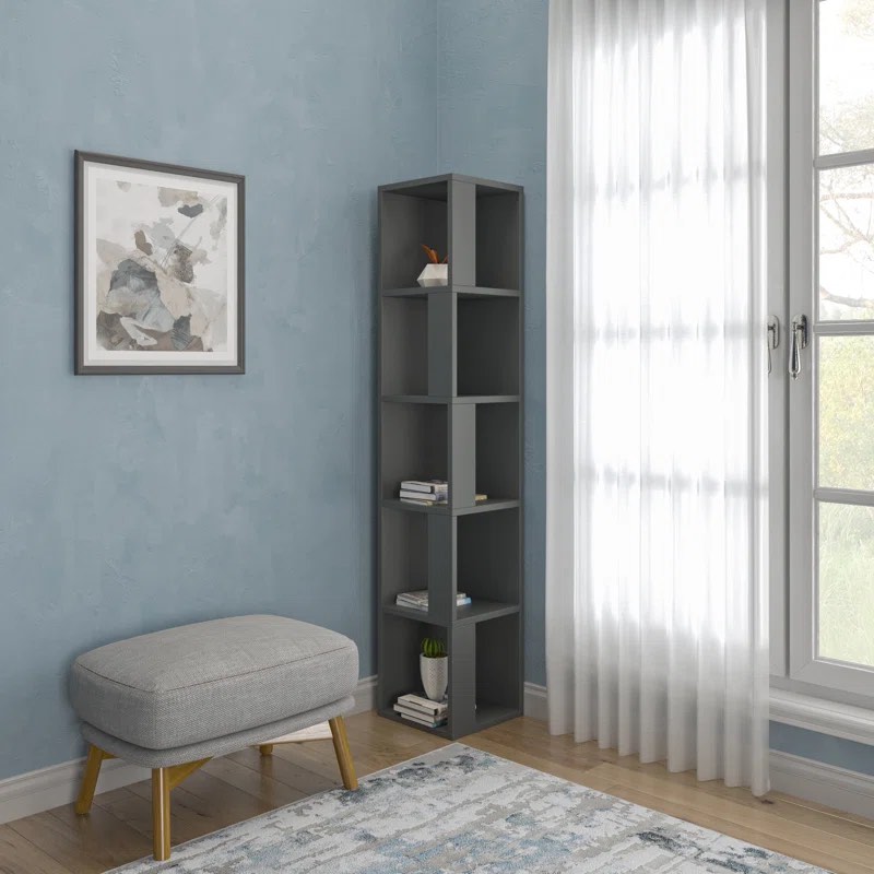 63.3" H x 13.3" W Corner Bookcase