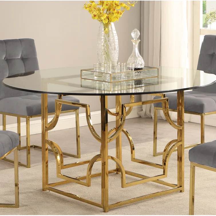 60 silver dining schacht pedestal