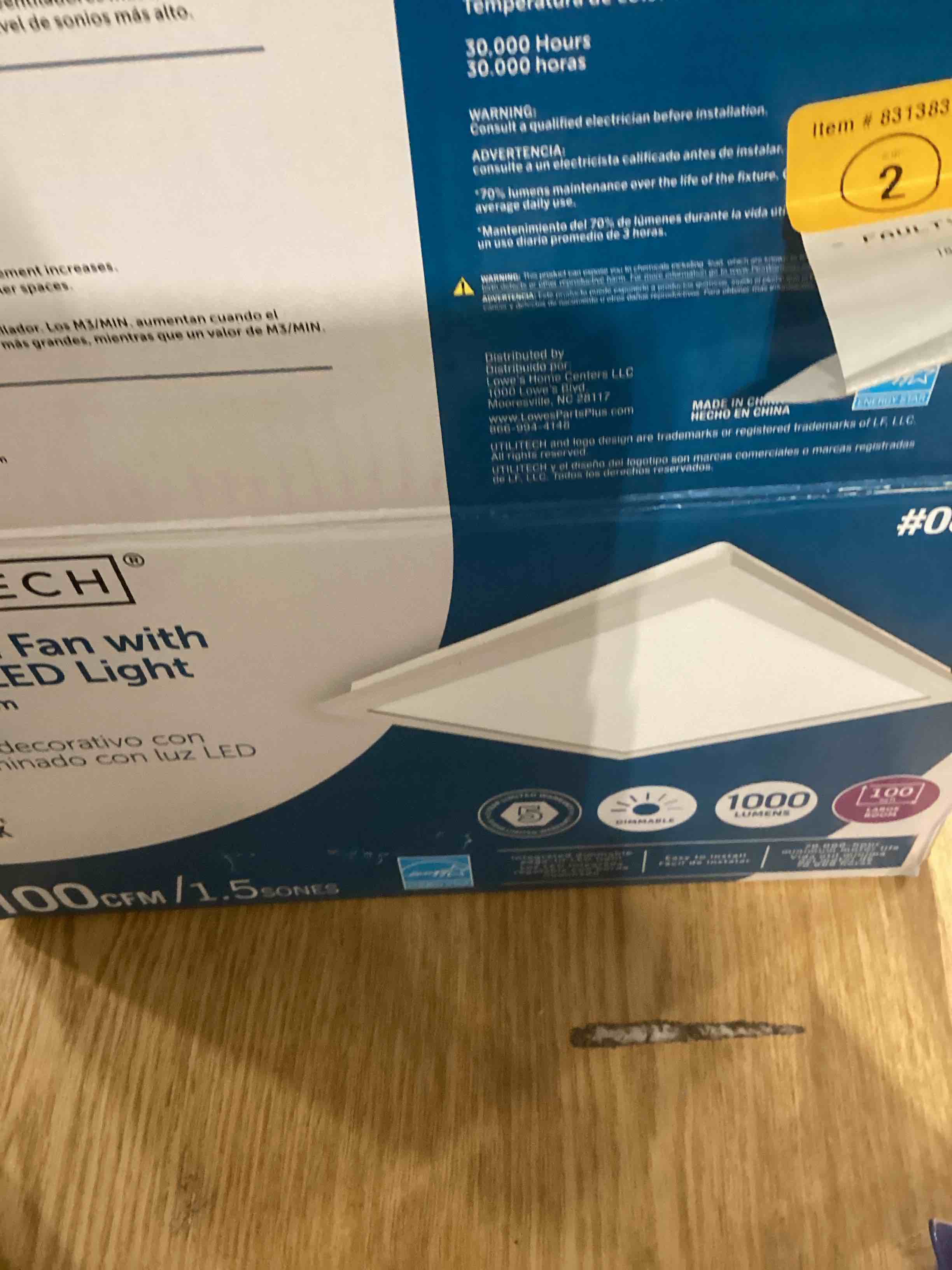 Utilitech 1.5-Sone 100-CFM White Bathroom Fan ENERGY STAR