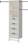 Illyria 4-Drawer/3 Adjustable Clothing Rod Closet Tower (INCOMPLETE)