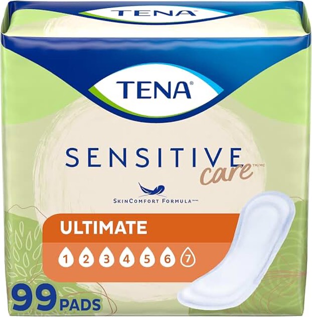 TENA Incontinence Pads, Bladder Control & Postpartum for Women, Moderate Absorbency, Long, Intimates - 216 Count