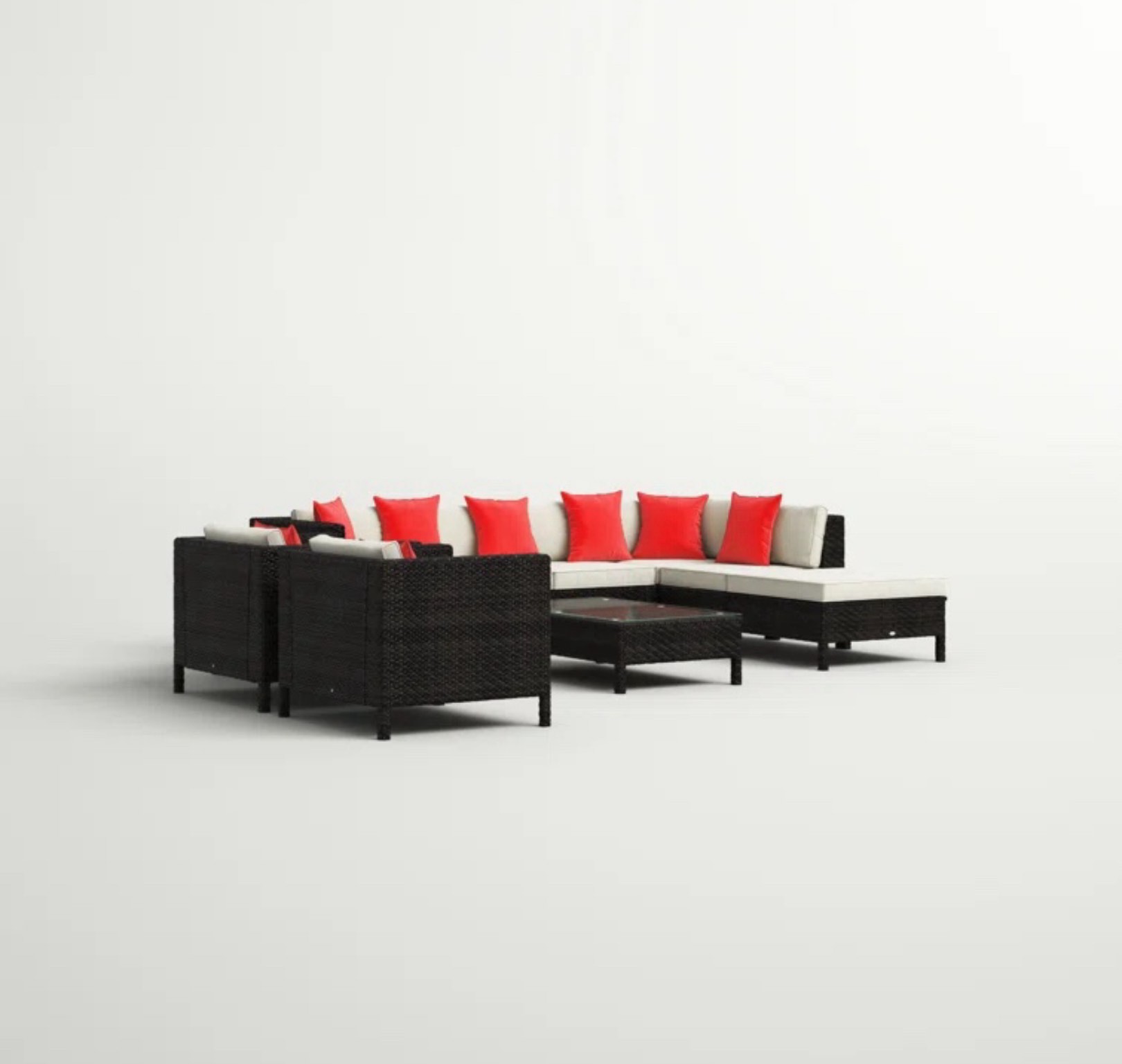 Lutie 9 Piece Rattan Sectinal Seating Group