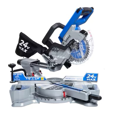 Kobalt 7-1/4-in 24-volt Dual Bevel Sliding Compound Cordless Miter Saw (Battery