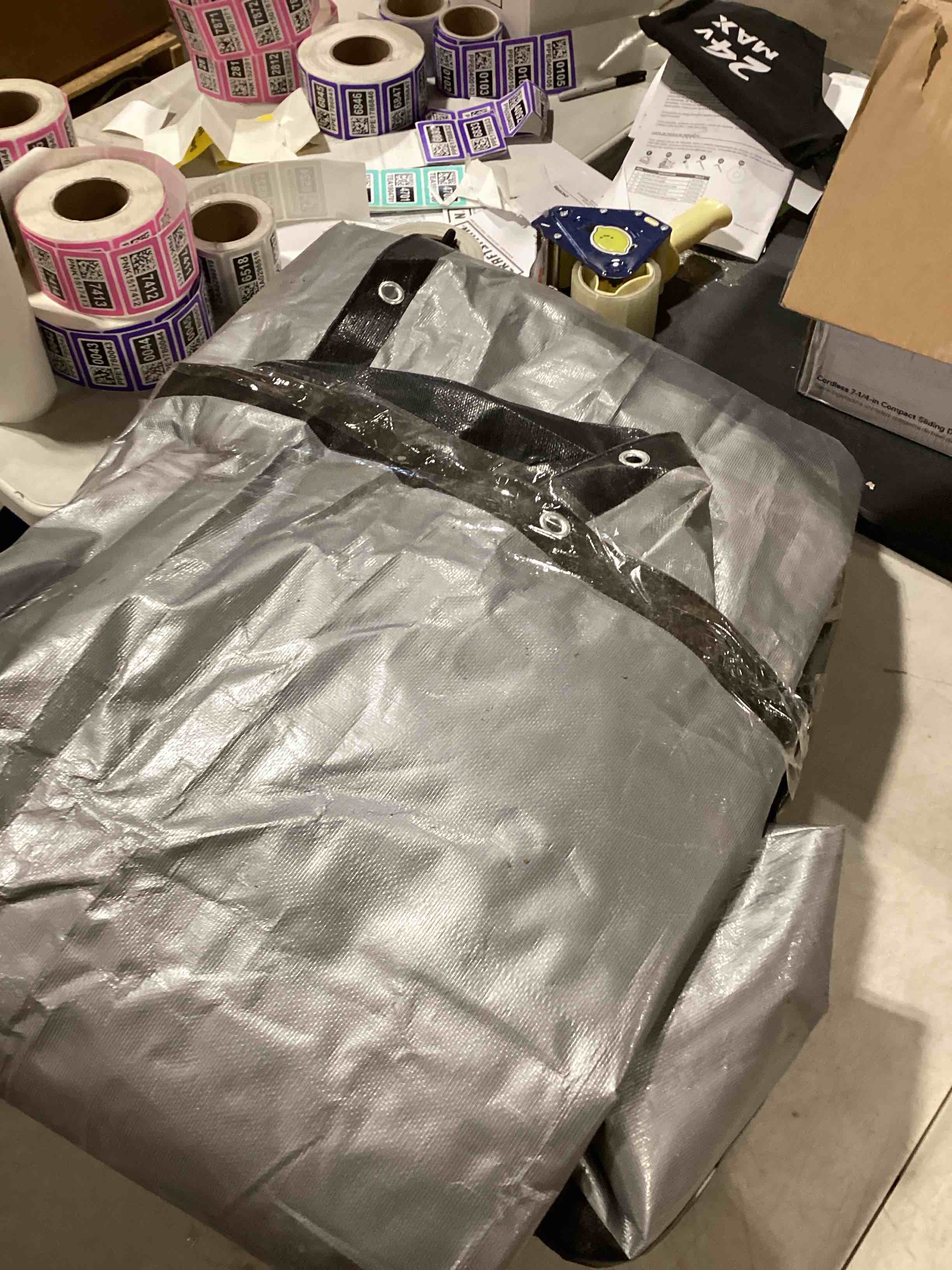  16 x 20 full tarp gray and black 16 ft. x 20 ft. Silver and Black Extreme-Duty, Weather-Resistant Tarp