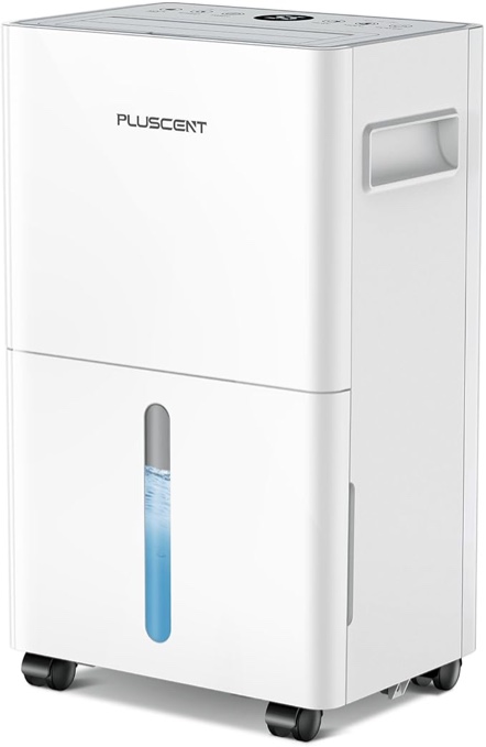1500 Sq.ft Dehumidifier for Basement, PlUSCENT 21 Pints Quiet Dehumidifiers for Home, Large Room, Bedroom with Drain Hose, Smart Humidity Control & Monitor, 3 Operation Modes, 24H Timer, Auto Defrost