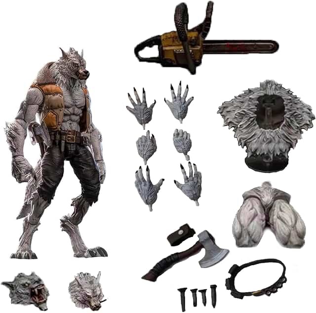 RAYGE3LOV FuRay Planet Veteran William (White) 1/12 Scale Figure 8.5in Werewolf Furry Action Figures,Furay Planet Series Wolfman Veteran William wave4 snowfields werewoves,Orcs,Beastmen