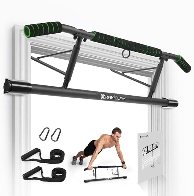 KAKICLAY Pull Up Bar for Doorway,2024 Upgrade Multi-Grip Hanging Bar for Home Gym, Max Capacity 440 lbs Multifunctional Portable Chin Up Bar - USA Original Patent, Designed, Shipped, Warranty