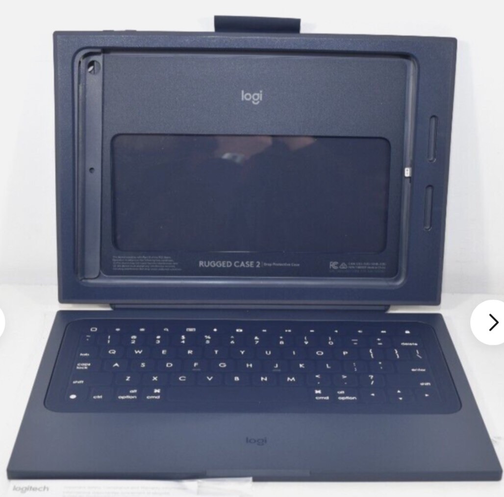 New Logitech Rugged Combo 2 Keyboard Case for iPad 5 & 6 Gen 9.7" Navy Blue