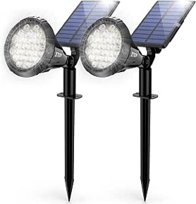 XTGTP Solar Spot Lights Outdoor, 21 LEDs Solar Outdoor Lights Auto On/Off with 3 Modes, IP67 Waterproof Solar Yard Spotlight Landscape Lighting Garden Wall Lights, 2-in-1 Solar Powered Lights, 2Pack