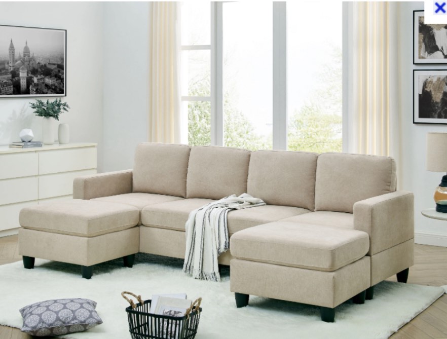 (incomplete 2 piece only) 3 - Piece Upholstered Sectional