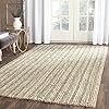 SAFAVIEH Natural Fiber Collection Area Rug - 6' x 9', Sage & Natural, Handmade Chunky Textured Jute 0.75-inch Thick, Ideal for High Traffic Areas in Living Room, Bedroom (NF447S