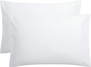 FLXXIE 2 Pack Microfiber Queen Pillow Cases, 1800 Super Soft Pillowcases with Envelope Closure, Wrinkle, Fade and Stain Resistant Pillow Covers, 20x30, White White Queen (20" x 30")