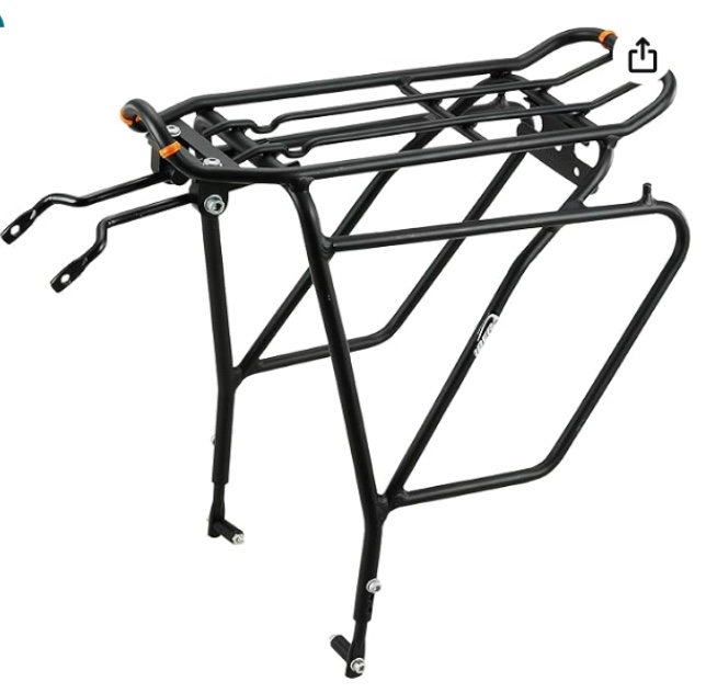 Ibera Bike Rack - Bicycle Touring Carrier Plus+ for Disc Brake/Non-Disc Brake Mount, Fat Tire Bikes, Frame-Mounted for Heavier Top & Side Loads, Height Adjustable for 26"-29" Frames