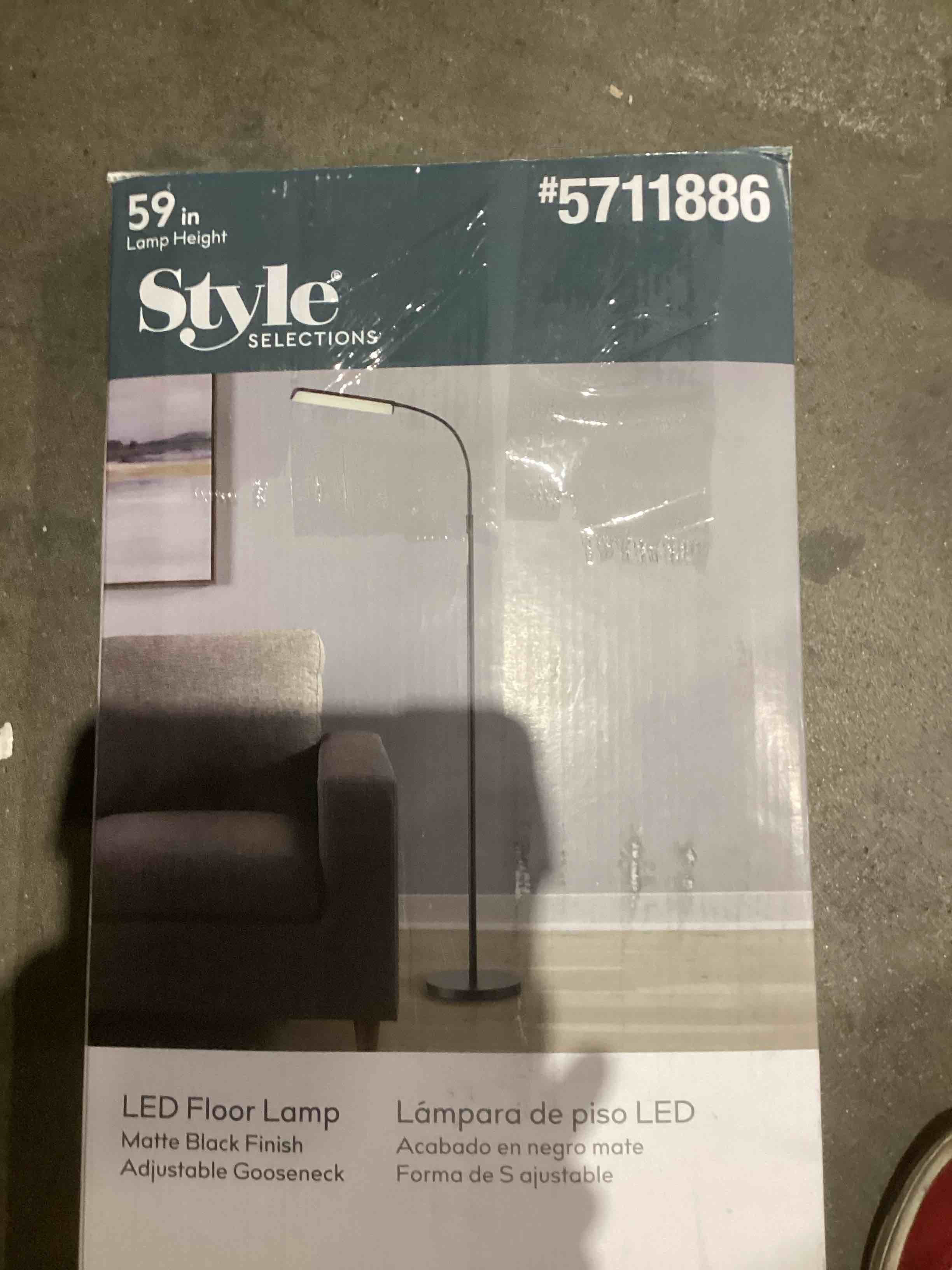 style selection led floor lamp matte black finish adjustable gooseneck