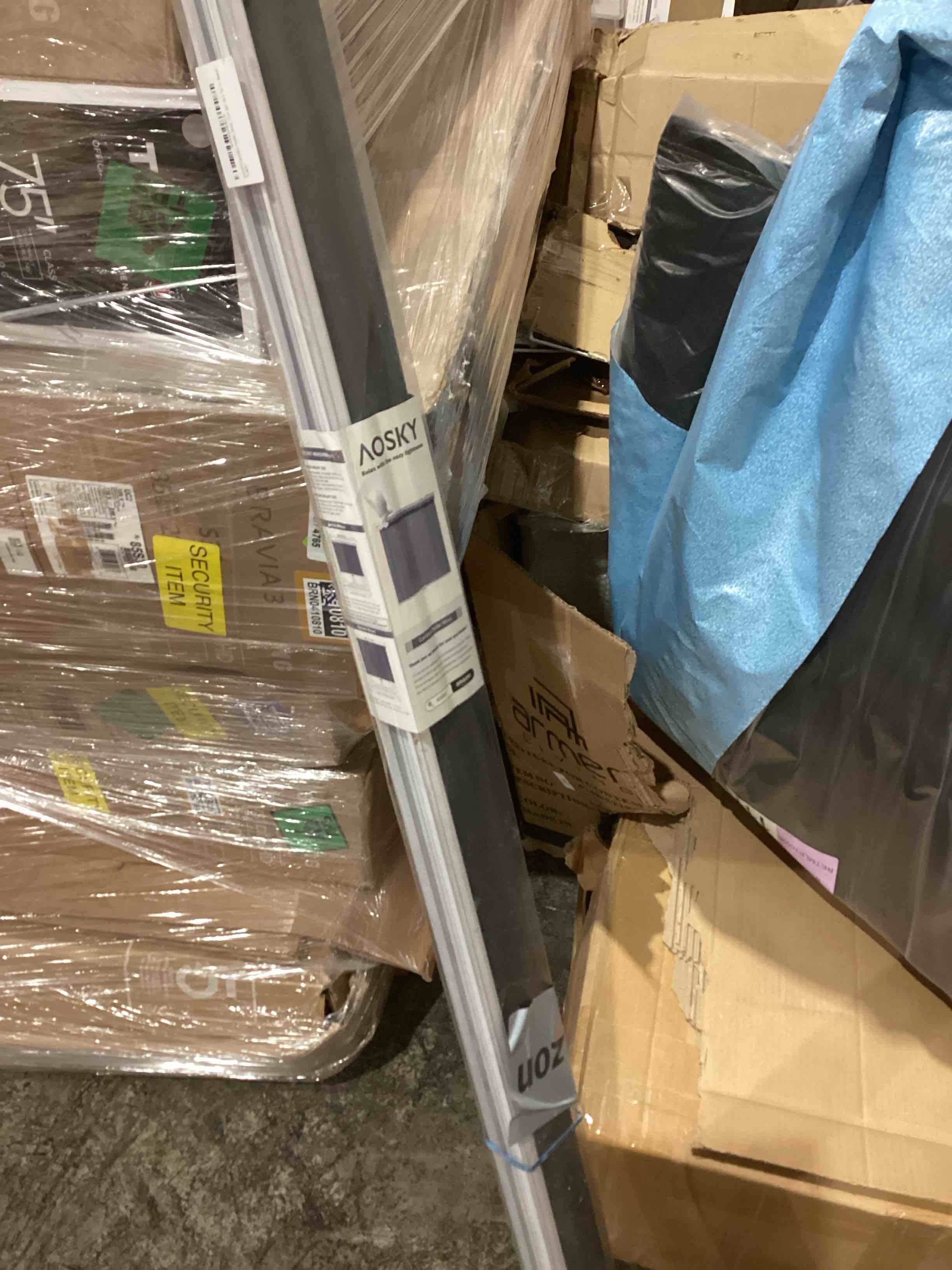 AOSKY Cordless Zebra Blinds for Windows Pull Down Roller Window Shades Dual Layer Light Filtering Privacy for Day and Night, Free-Stop Door Shades for Home Easy to Install