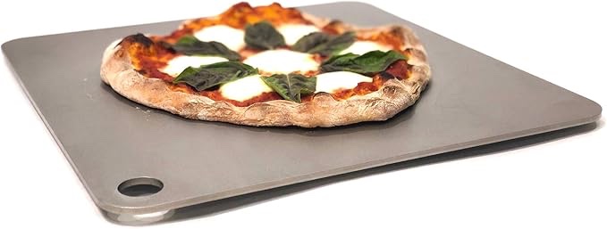 THERMICHEF by Conductive Cooking - Square Pizza Steel Plate for Oven Cooking and Baking (3/16� Standard, 14�x14� Square) - Made in USA