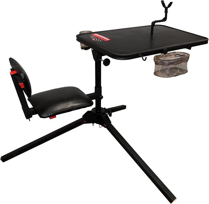 Birchwood Casey Xtreme Adjustable Shooting Bench with Thick Padded Back Rest, Seat, Cup Holder, Ez Access Gear Basket & Gear Hook Brand: Birchwood Casey