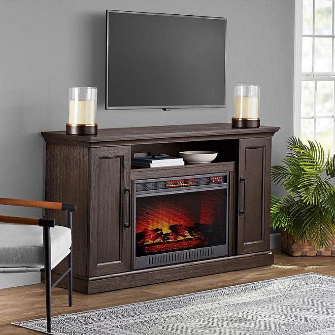 Members Mark Ridley Media Fireplace Console, Brown