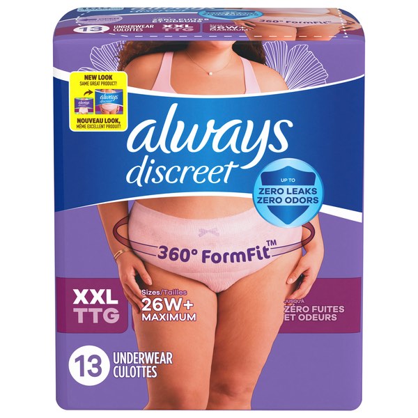 Always Women's Discreet Incontinence Underwear Maximum XXL