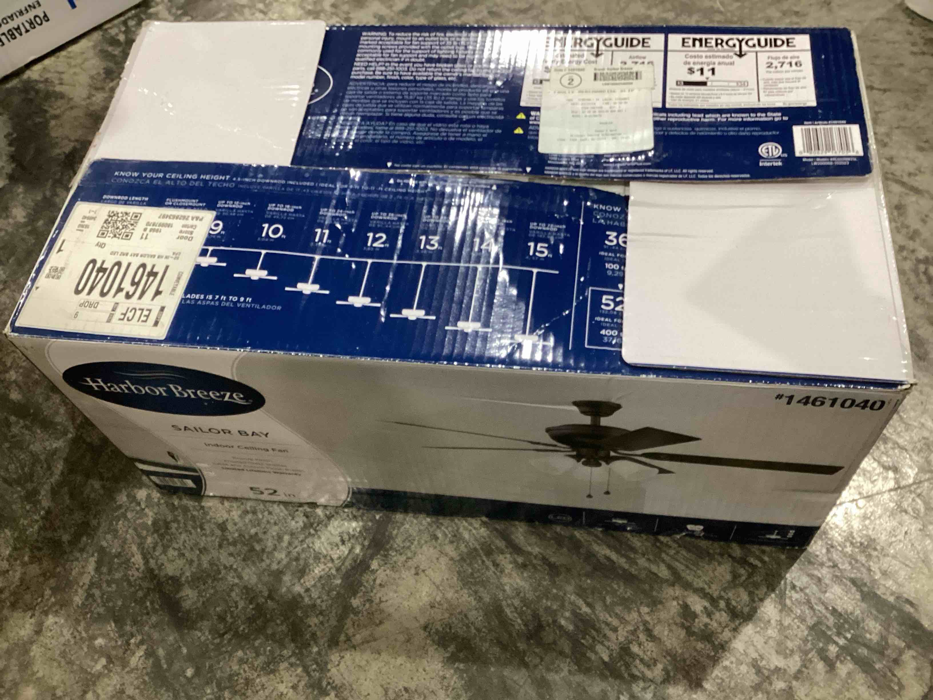 Honeywell Ceiling Fans Glen Alden, 52 Inch Classic Flush Mount Indoor LED Ceiling Fan with Light, Pull Chain, Quick-2-Hang Dual Finish Blades, Reversible Motor - 50183 (Oil Rubbed Bronze)