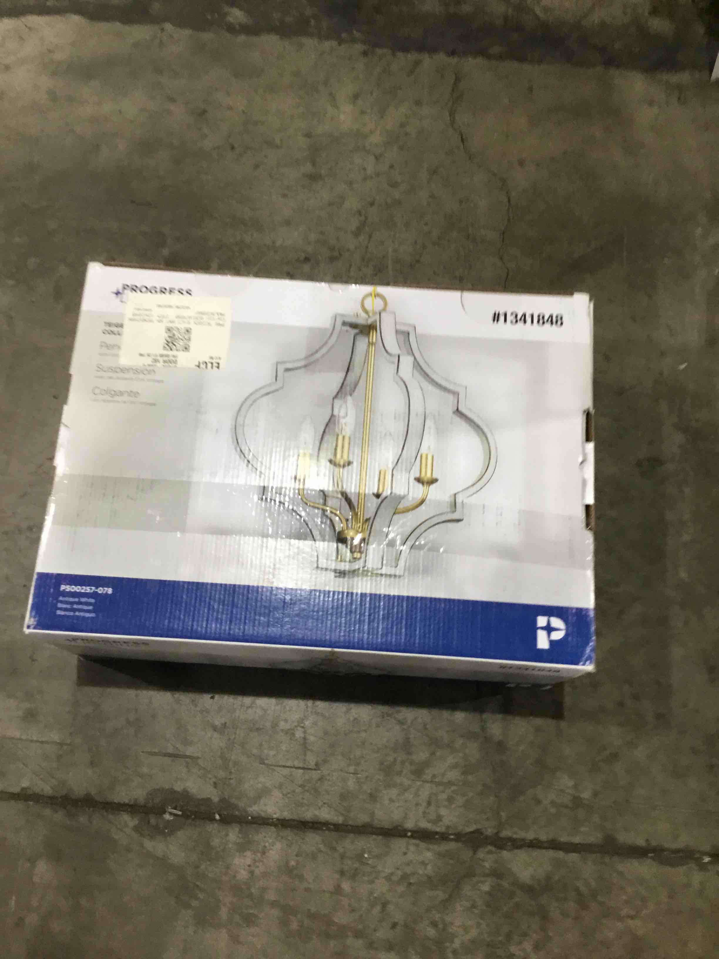 Progress Lighting Teigen 4-Light Antique White and Vintage Gold Transitional Geometric 