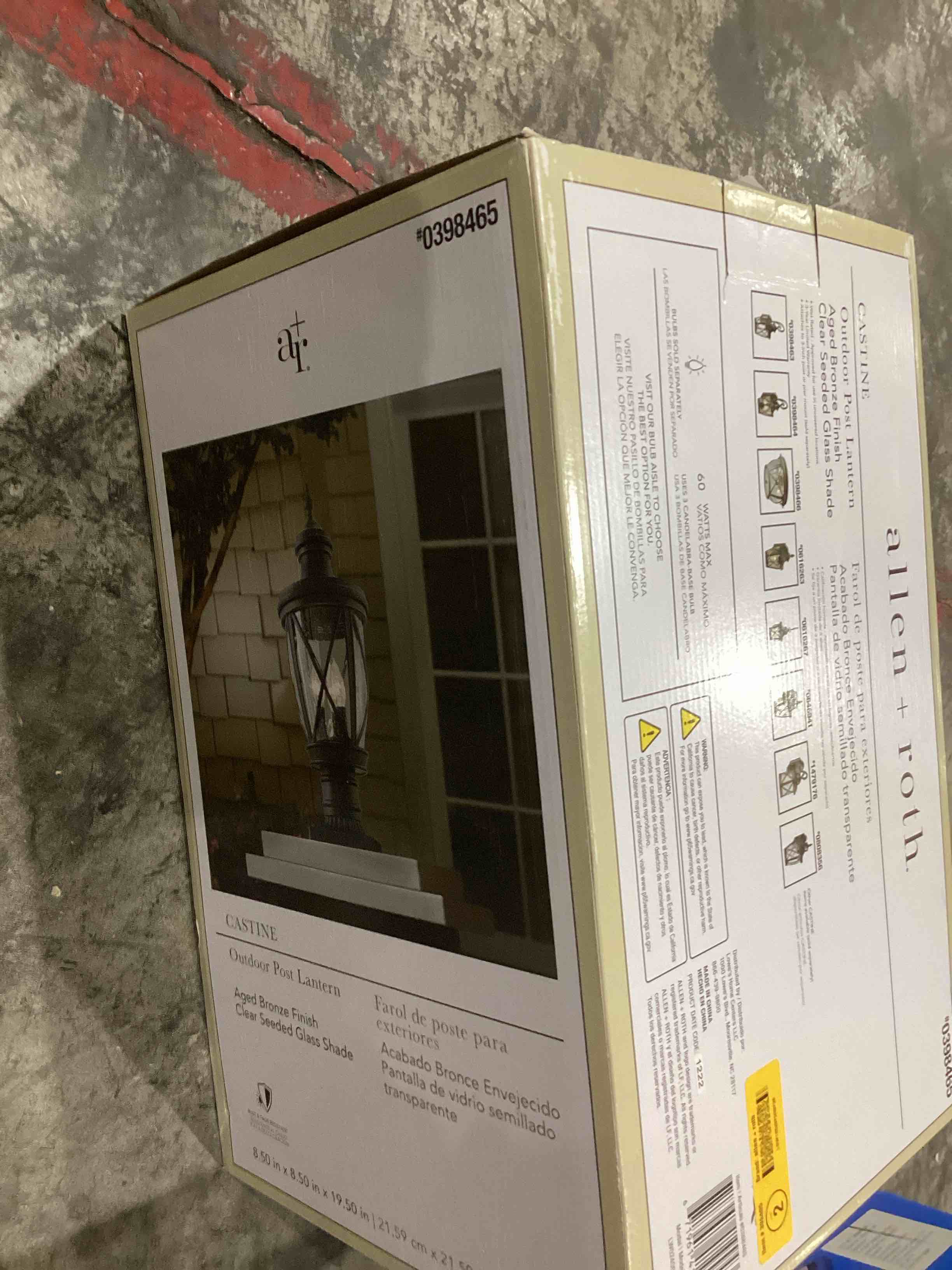 Outdoor Post Light, 21 Inch Aluminum Outside Post Lantern, Waterproof Exterior Lamp Pole Lantern Head with Seeded Glass, Matte Black Column Light for Patio Garden Walkway Landscape (E26 Base Max 100W)