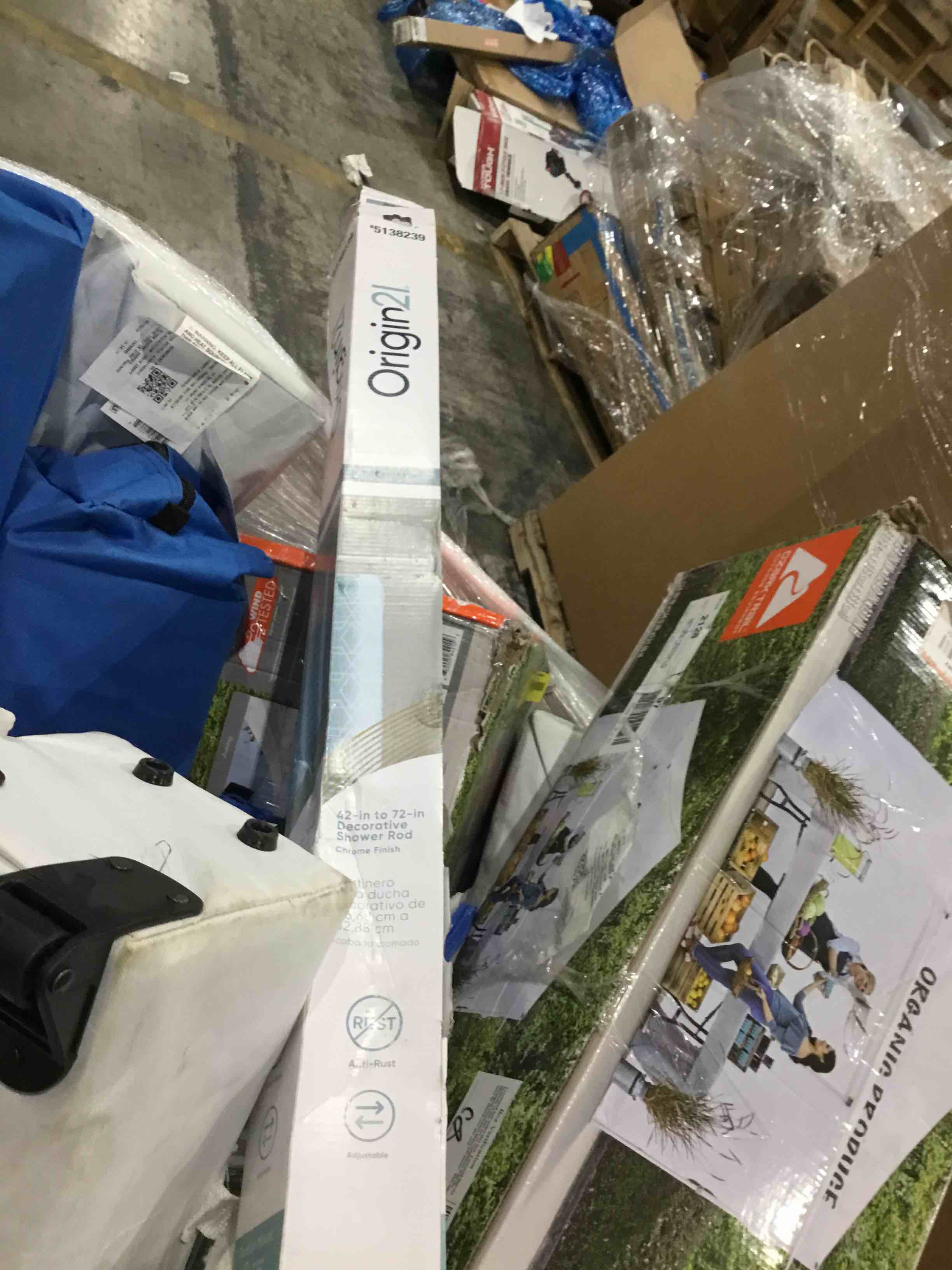 origin21 Home Tension Shower Curtain Rod, Rust Resistant Shower Rod, Fits Most Showers, Adjusts from 26 to 76 Inches, Easy to Install, No Tools, No Drilling, Brushed Nickel