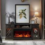 Gaobo Farmhouse Fireplace TV Stand For TVs Up To 80'', Wood Entertainment Center With Electric Fireplace & Timer