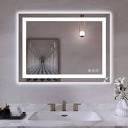 Dokes Frameless Anti-Fog LED Lighted Dimmable Wall Mounted Bathroom Vanity Mirror