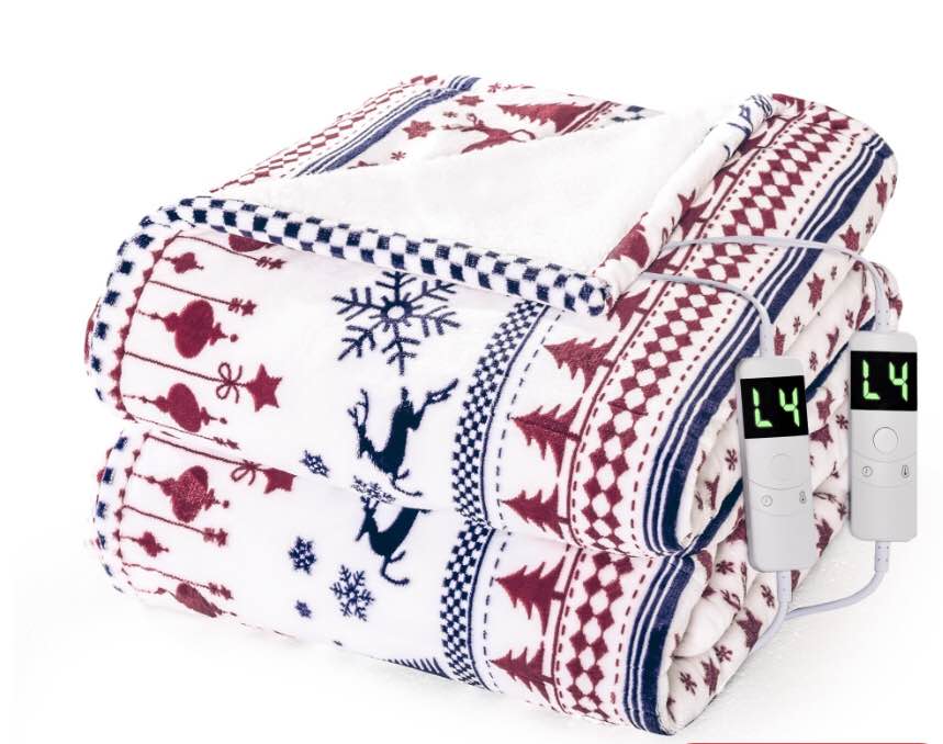 NEXHOME PRO Christmas Electric Heated Blanket King Size for Bed Couch, Elk Fast