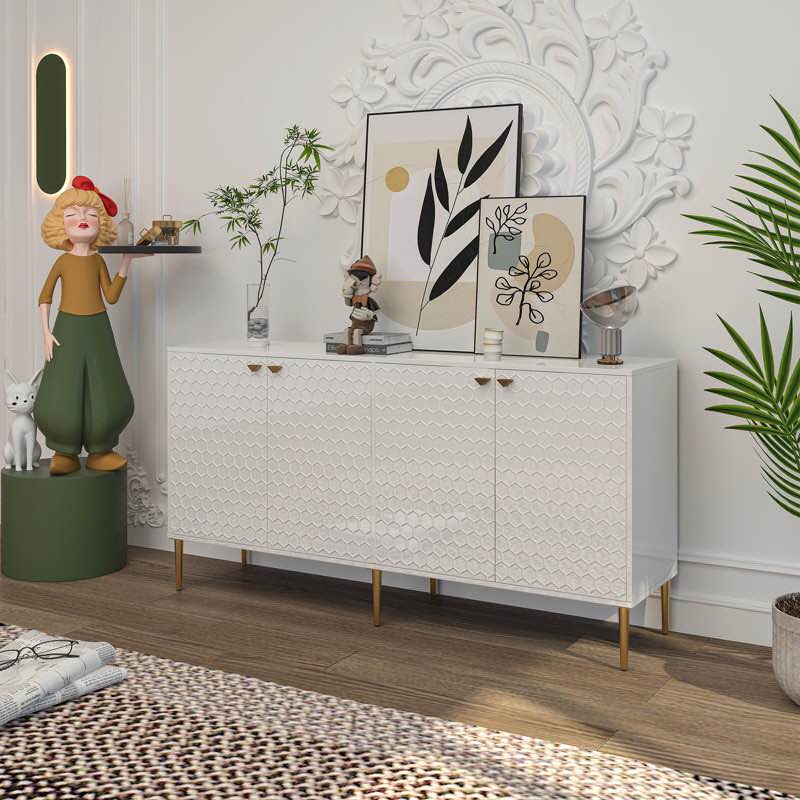 Kuo 64" Wide Sideboard With 4 Door High Gloss Cabinets