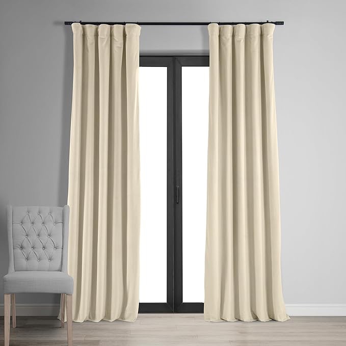 1 Exclusive Fabrics Furnishings Signature Blackout Velvet Curtain 