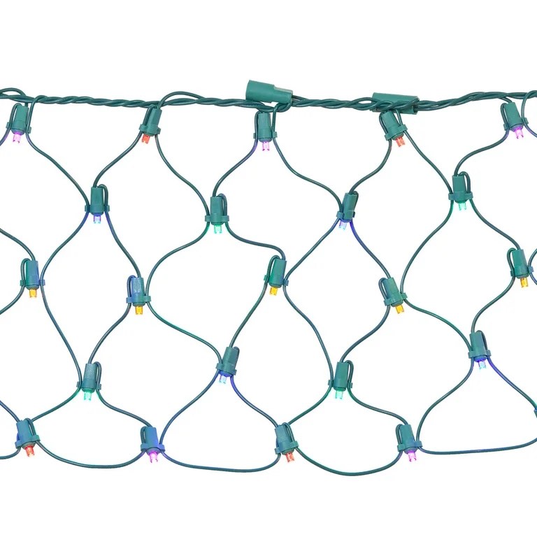 150-Count cool white random twinkle net LED Lights, 7.5 ft, Holiday Time pack of 2