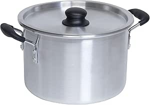 IMUSA USA, Silver IMU-60008 Aluminum Stock Pot with Lid 8-Quart
