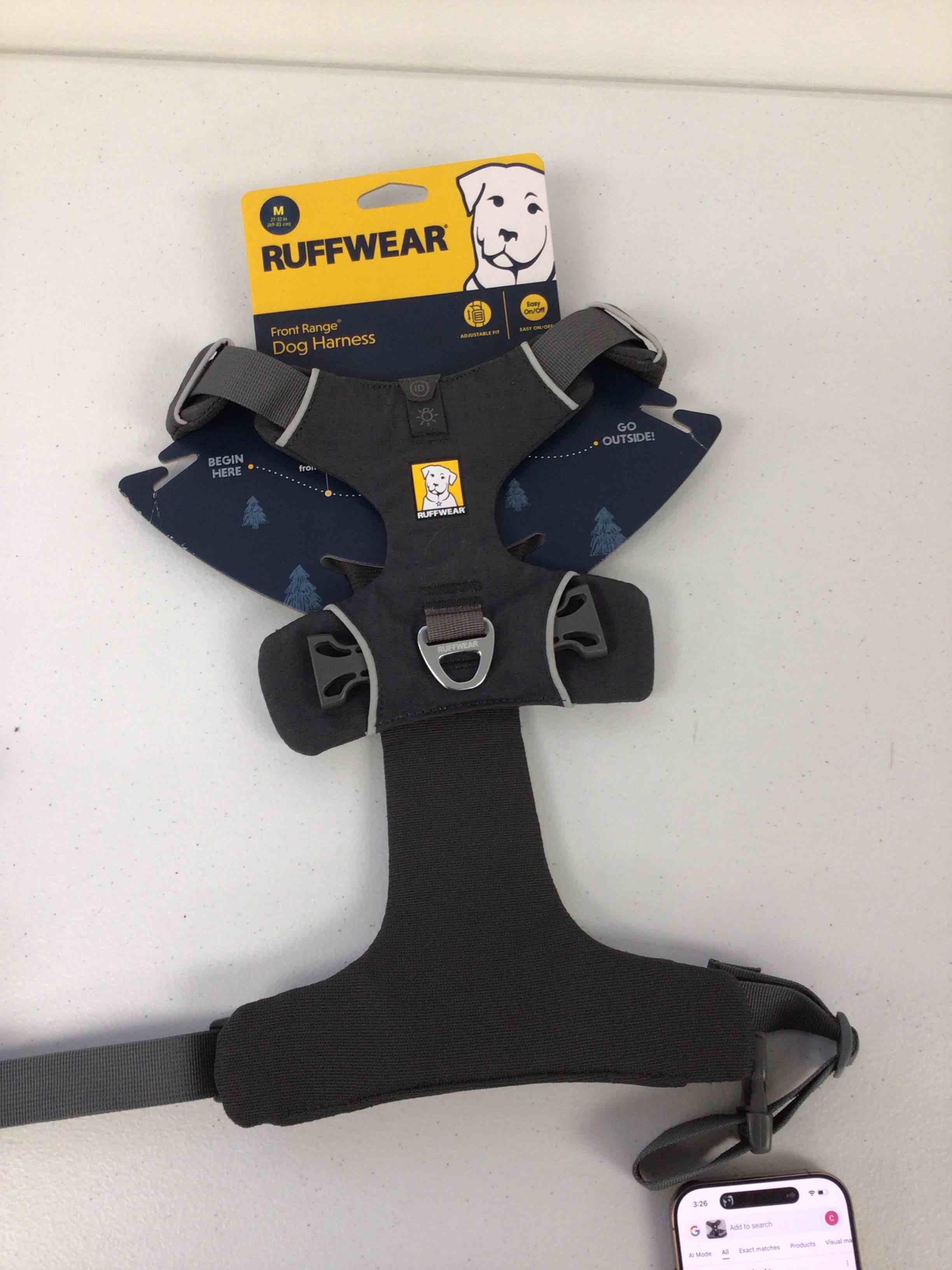 size m ruffwear flagline, Front Range Dog Harness, Reflective and Padded Harness for Training and Everyday, Twilight Gray, Medium