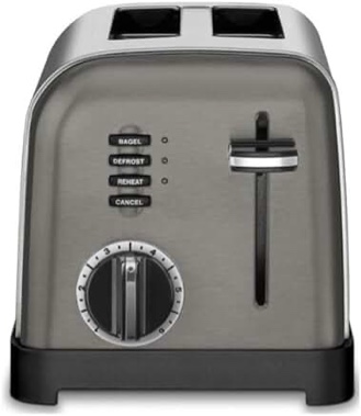 cuisinart - 2-slice metal classic toaster - black/stainless steel