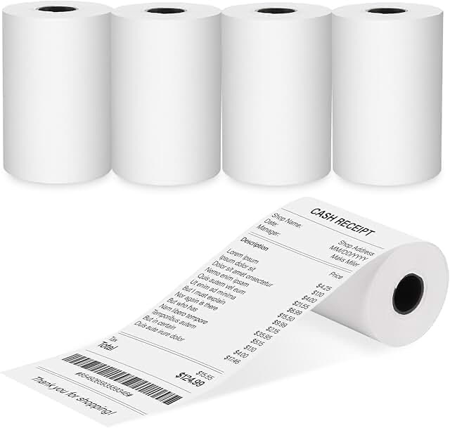 Thermal Receipt Paper Rolls, Approximately 70 Rolls 
