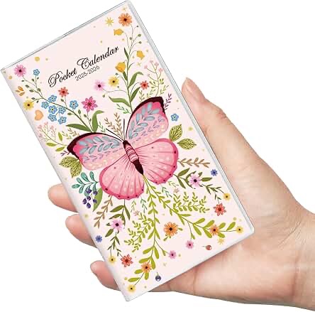 Phyxin Pocket Calendar 2025-2026 Two Year Pocket Planner - Runs From Jan 2025 Until Dec 2026 Small S