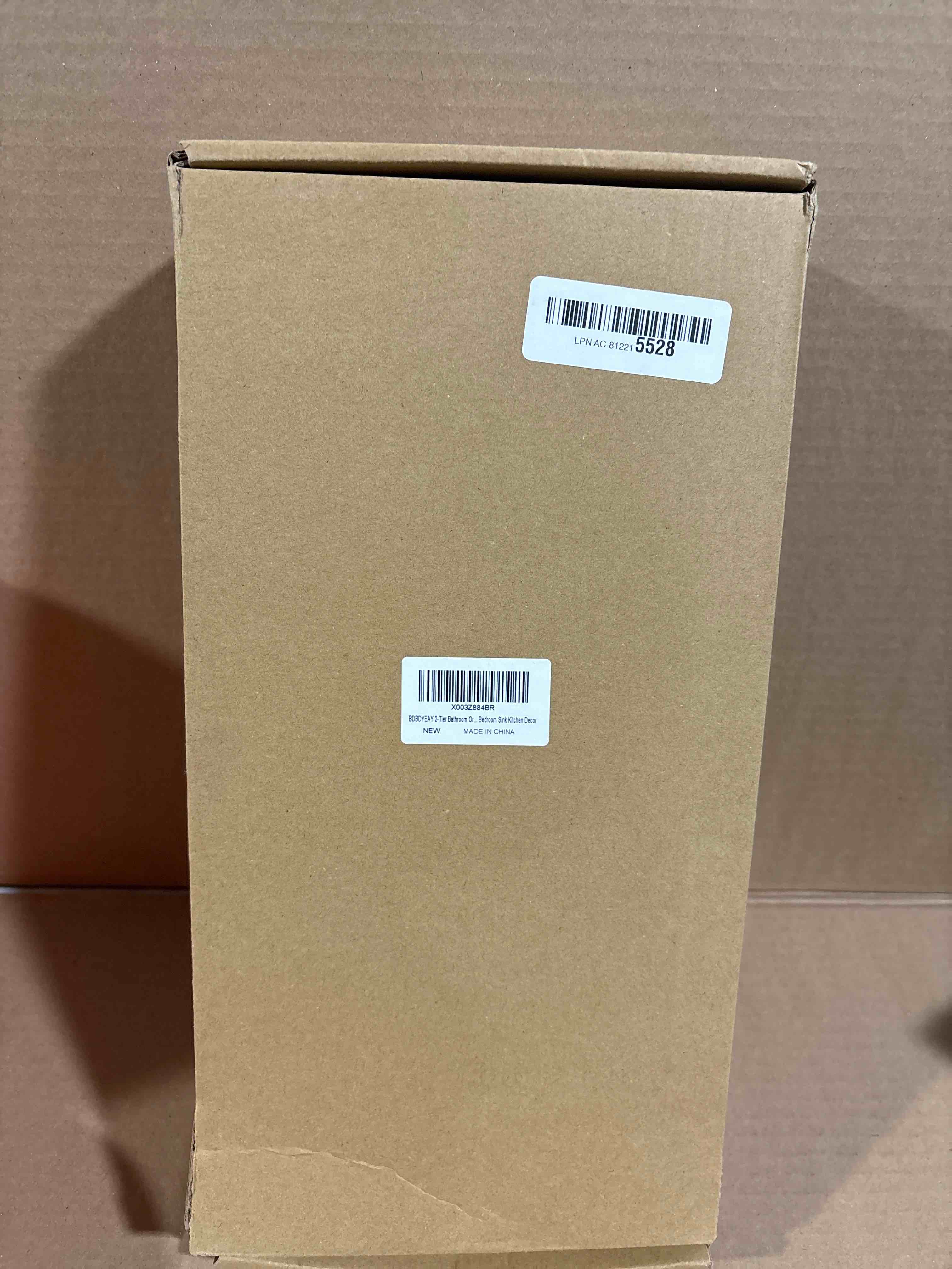 Condition photo showing New/Like New for Bathroom Countertop Organizer, 2 Tier Vanity Organizer and Storage for Cosmetic Skincare Perfume, Wood Bead Storage Shelf for Bathroom Kitchen Coffee Station