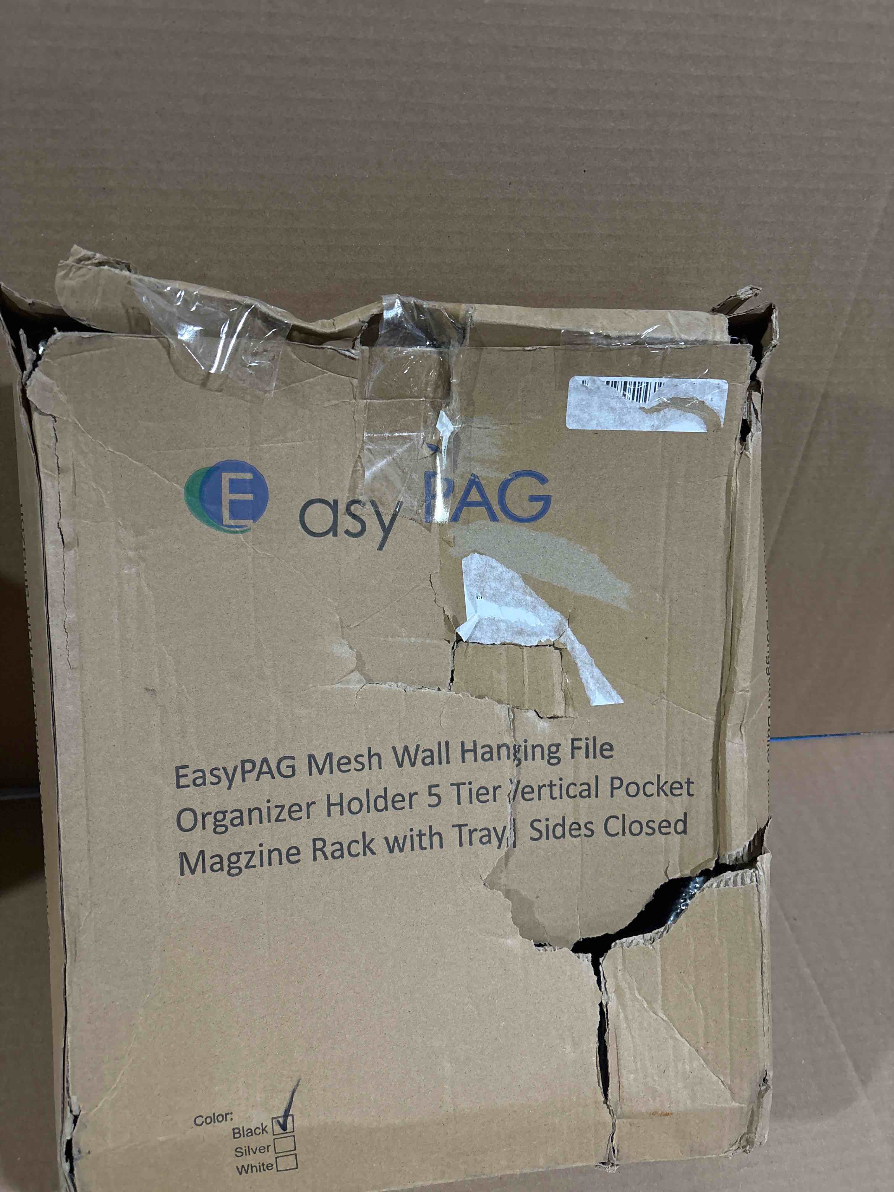 Condition photo showing New/Like New for EasyPAG 5-Tier Wall File Holder, Mesh Hanging Folder Organizer with Classify Label, Versatile Desk File Organizer for Office Home, Space-Saving Vertical Wall Mounted Mail Paper Sorter, Black 5 Tier With Sides Upgrade-Black