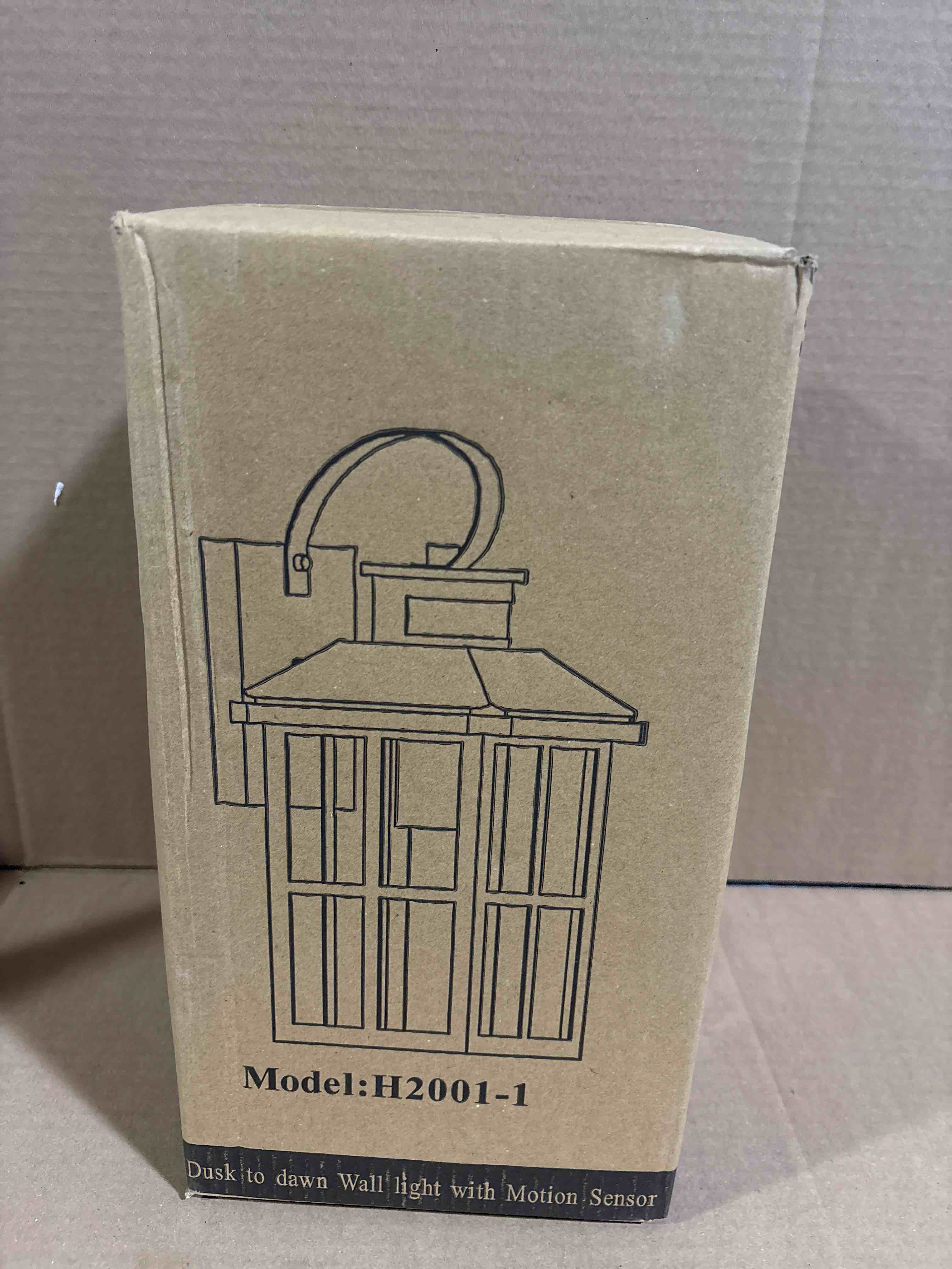 Condition photo showing New/Like New for Motion Sensor Outdoor Lights Dusk to Dawn Porch Light Black Exterior Lighting Fixtures Modern Outside Wall Mount Coach Lamp for House Garage Patio Front Door