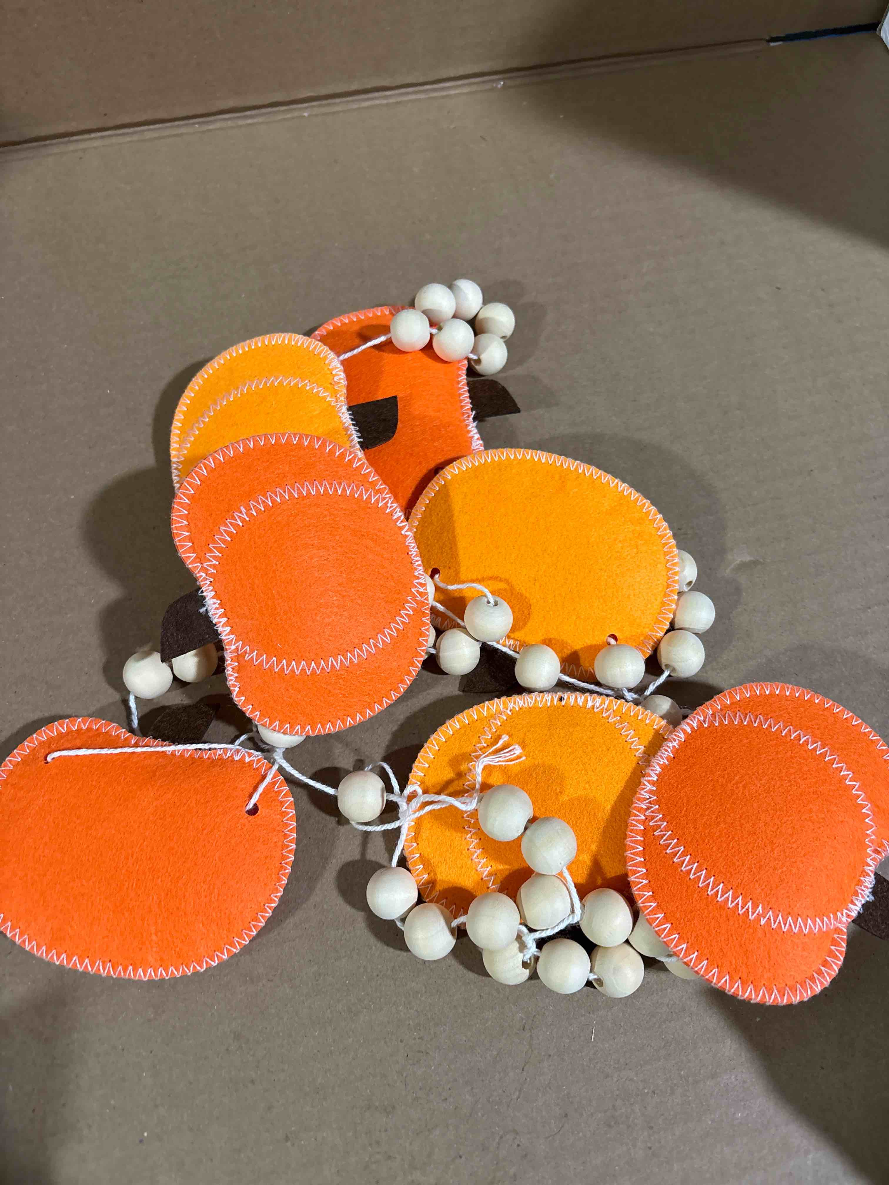 Condition photo showing New/Like New for Fall Decorations for Home Pumpkin Garland, Adjustable Wood Bead Felt Pumpkins Hanging Garland, Fall Banner for Mantel Fireplace Indoor Room Office Table Wall Halloween Thanksgiving Farmhouse Decor