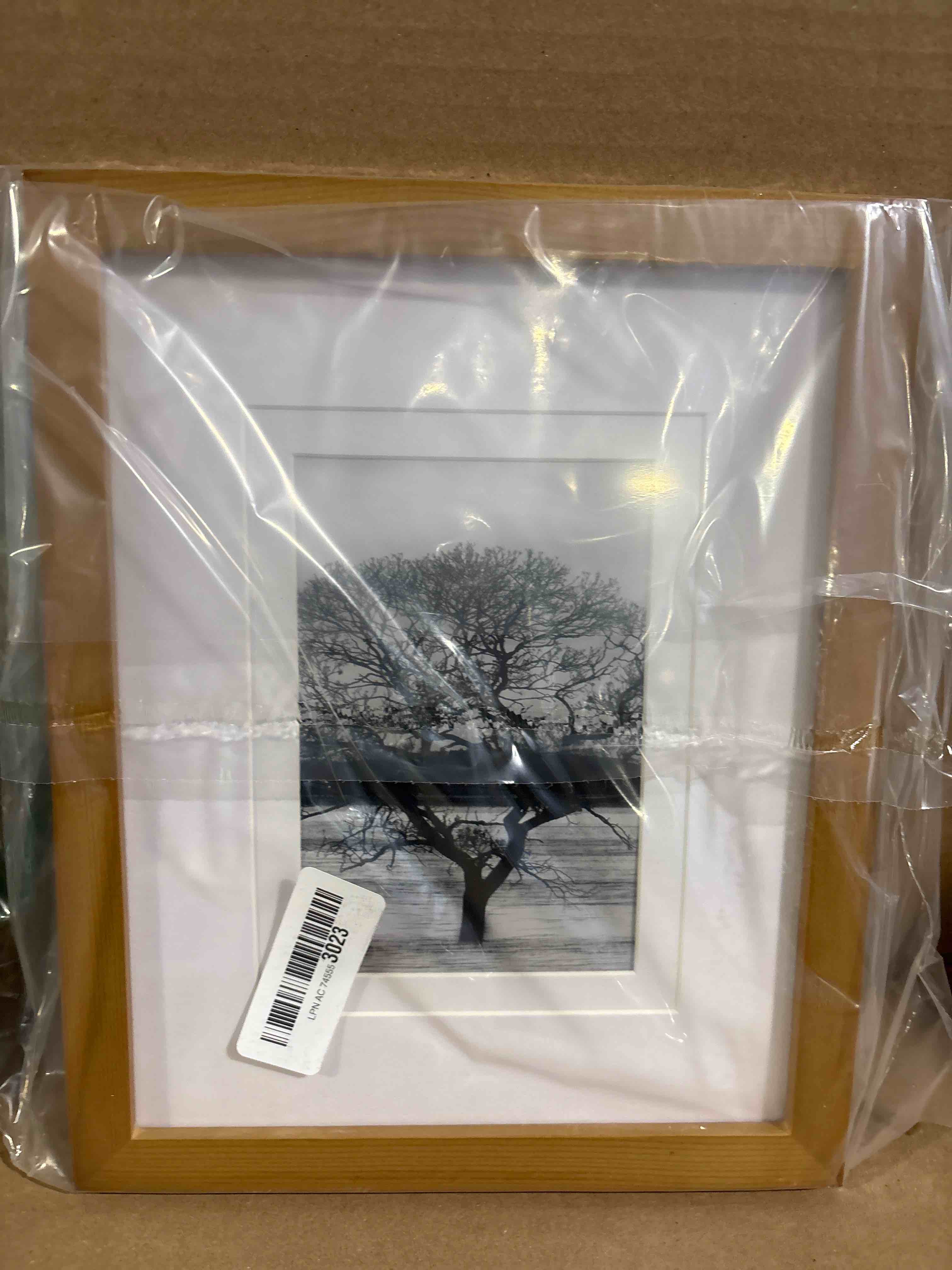 Condition photo showing New/Like New for Egofine 8x10 Picture Frame Made of Solid Wood with Plexiglass, Display Pictures 4x6/5x7 with Mat or 8x10 without Mat, for Table Top and Wall Mounting Photo Frame, Light Brown Light Brown 8x10