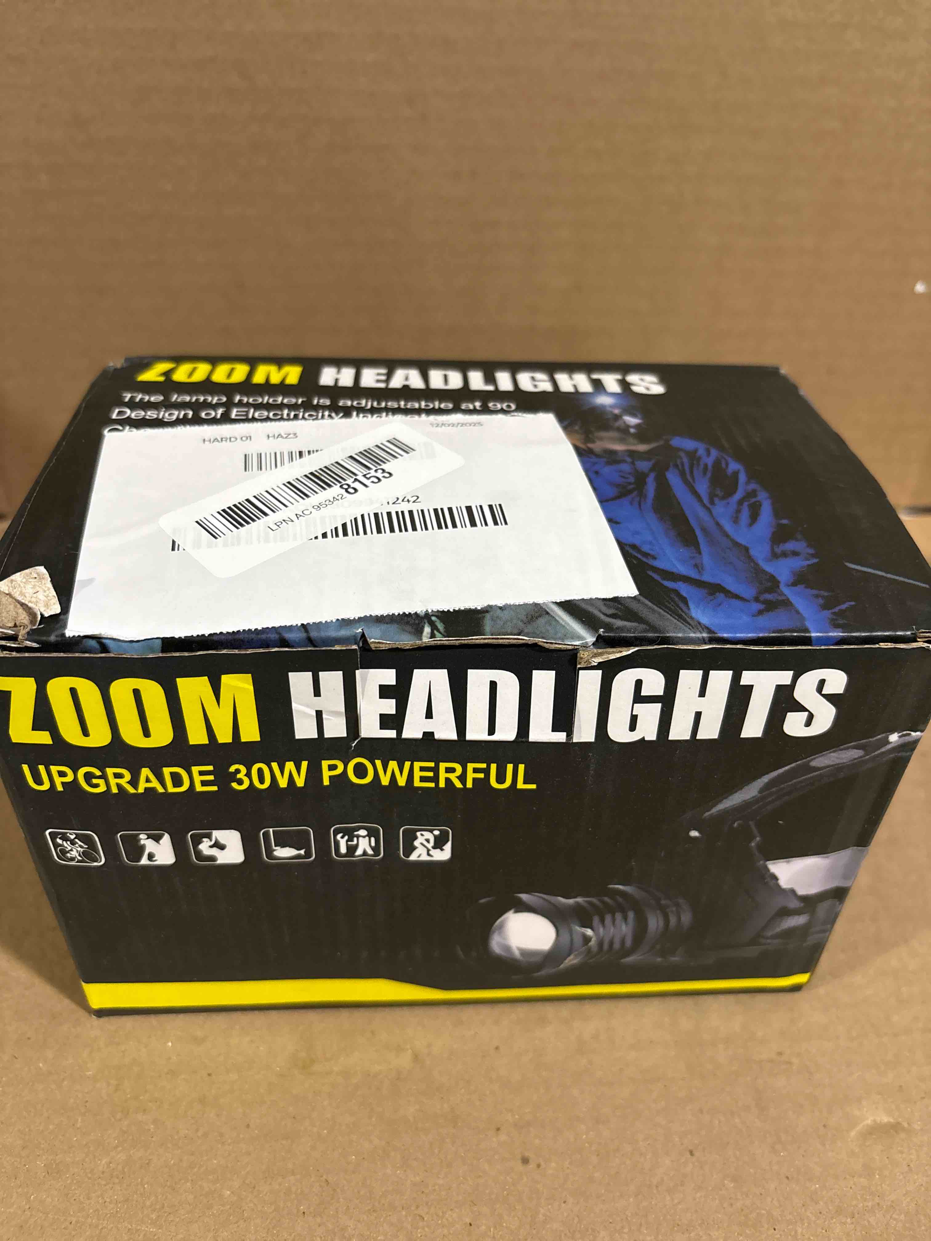 Condition photo showing New/Like New for Rechargeable LED Headlamp 1080 Lumen, Super Bright Head Lamp Flashlight with 5 Lighting Modes, IPX6 Waterproof, Zoomable Headlight for Camping, Hiking, Fishing, Biking (2pack? (2pack headlamp)