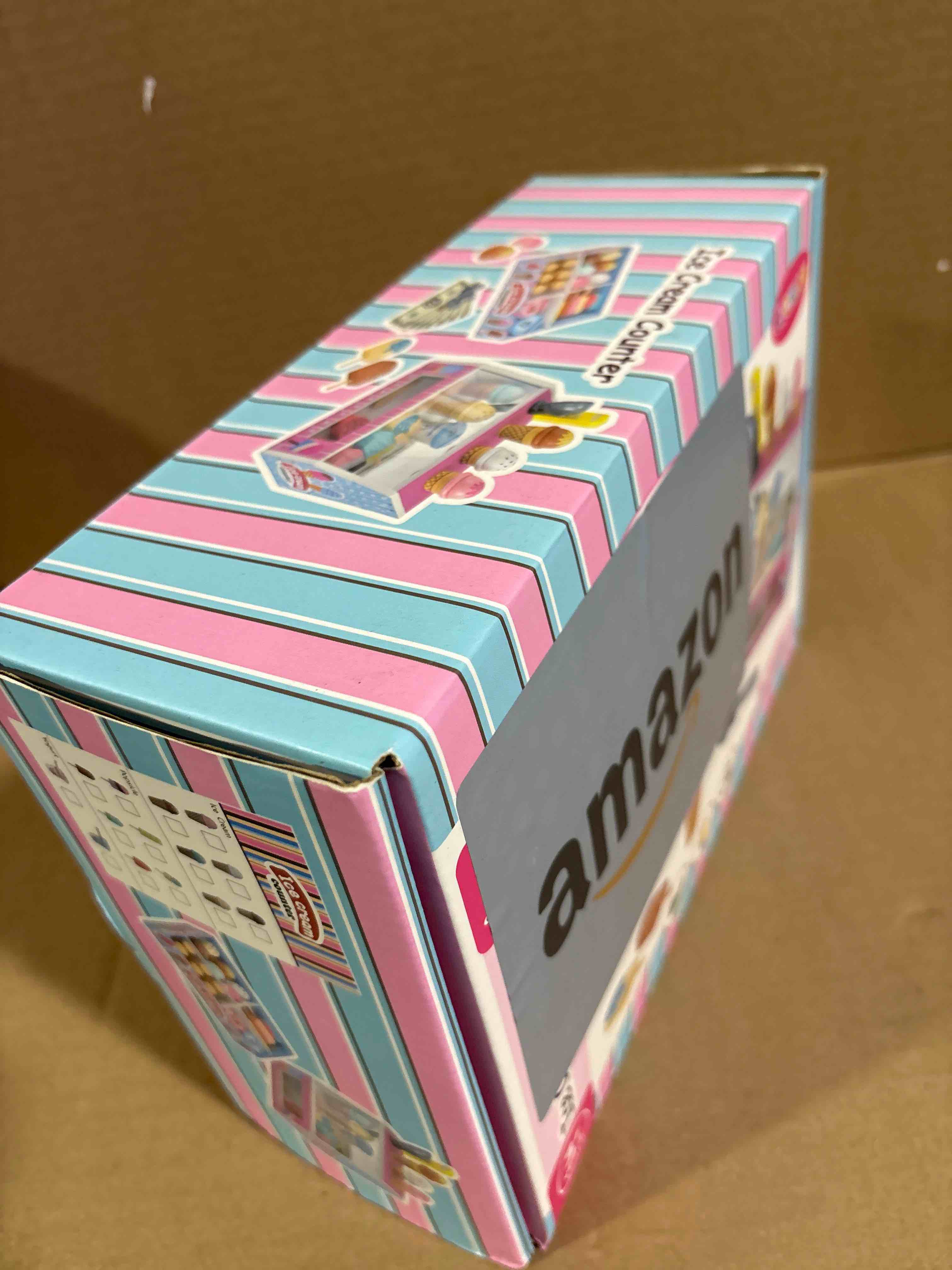 Condition photo showing New/Like New for Wooden Ice Cream Toys Kids Kitchen Play Store for Toddlers Girls, Play Kitchen Accessories with Scoop & Menu & Fake Money, Wooden Toys for 3 4 5 Year Old Girls Boys Birthday