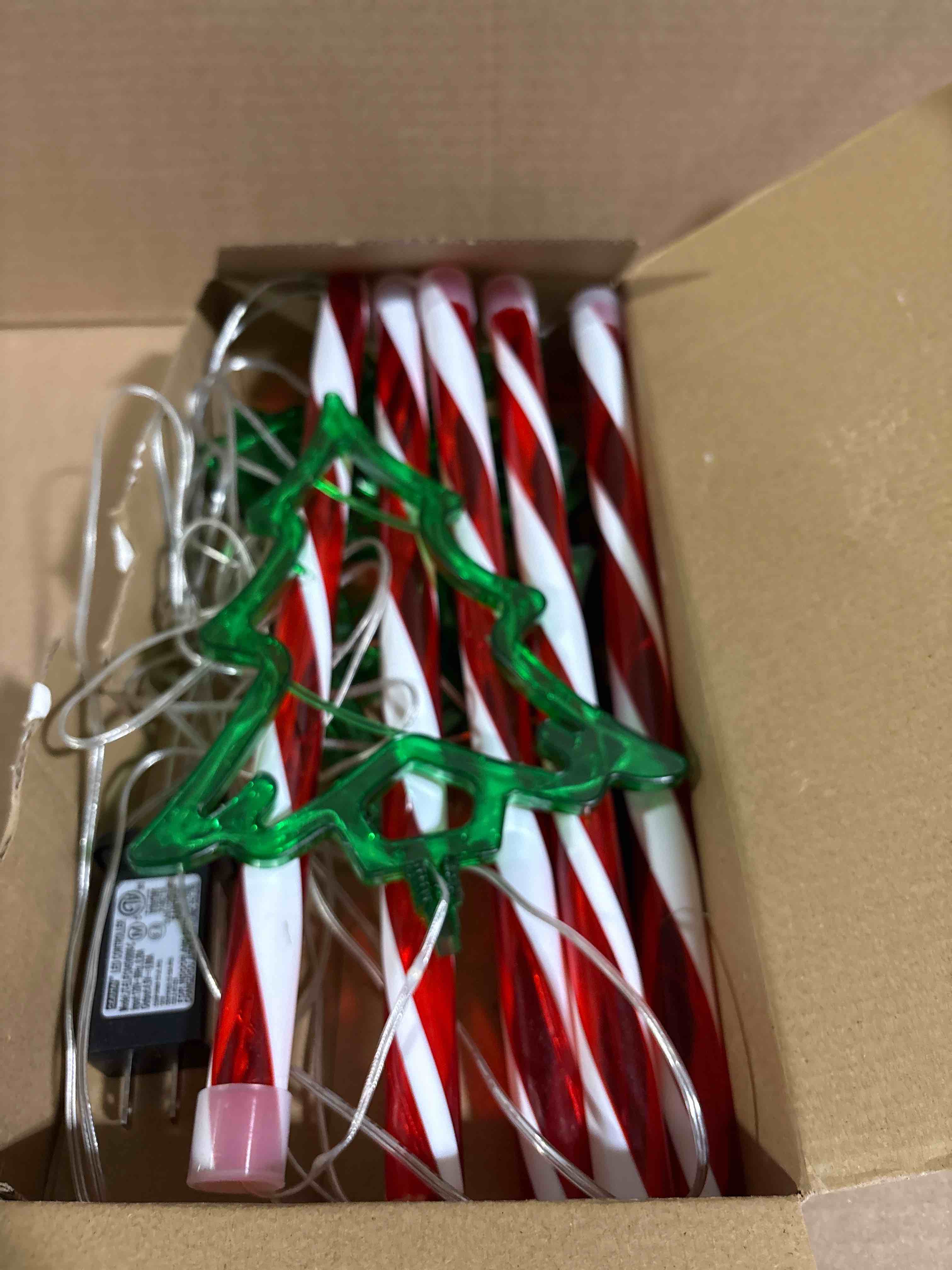 Christmas led candycane with Christmas trees decorations 