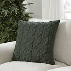 My Texas House Monte 20" x 20" Green Chenille Cable Knit Decorative Pillow