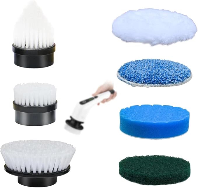 Leebein ANS-8050 Electric Spin Scrubber Replacement Brush Heads, 7pcs Extra Brush Accessories Kit for Leebein ANS-8050 & ANS-8051 8052 Electric Cleaning Brush - Scrubber Not Included