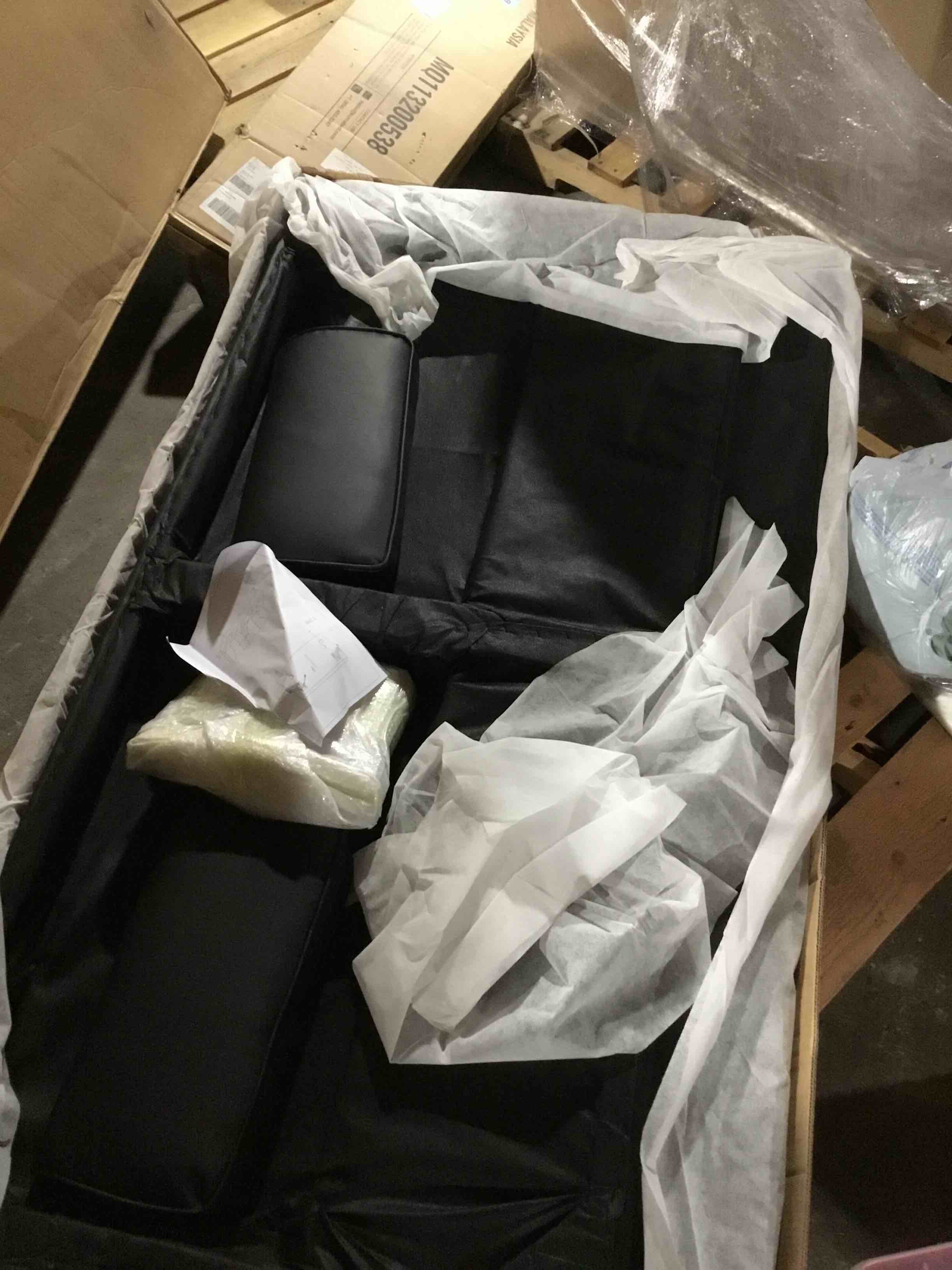 Condition photo showing New/Like New for Furmax Futon Sofa Bed Convertible Folding Faux Leather Couch with 2 Cup Holders,Black