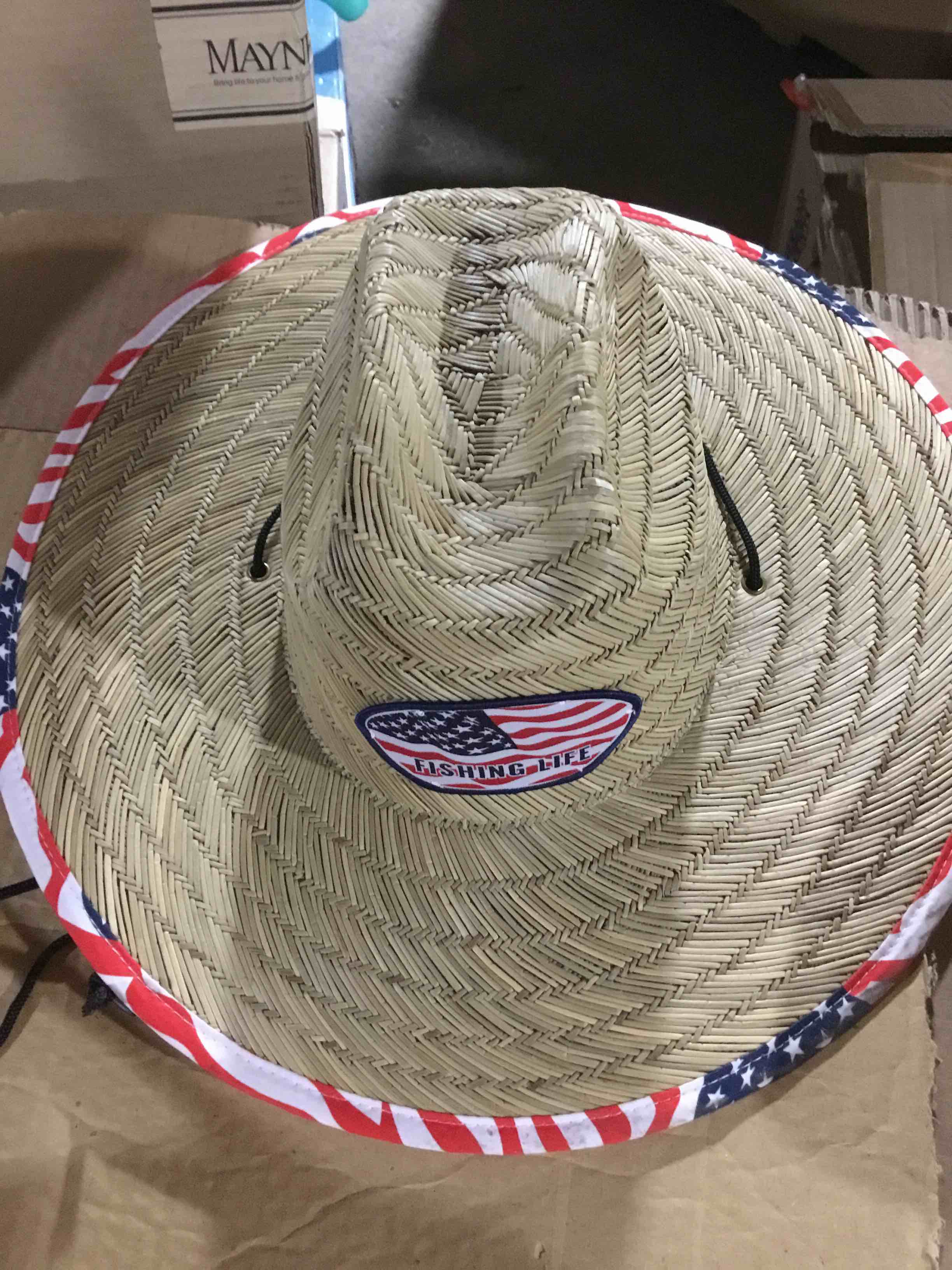 Condition photo showing Good Condition for Fishing Life USA Straw Lifeguard Hat - Straw, Adult Unisex